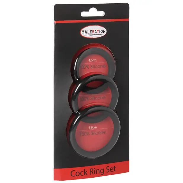 stretchy cock ring benefits-Malesation Cock Ring Set - Pack Of 3 Black