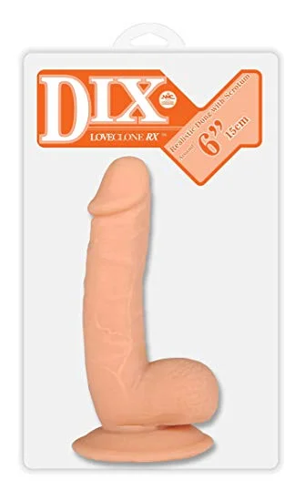 dildo flexibility feedback-Dix Realistic Dong with Balls and Suction Cup 6 inch flesh Dildo