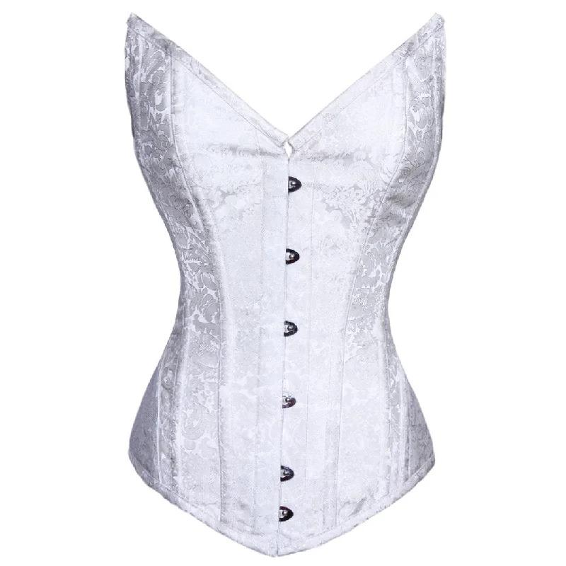 Corset with padded cups-Edwina Authentic Steel Boned Long Lined Overbust Corset