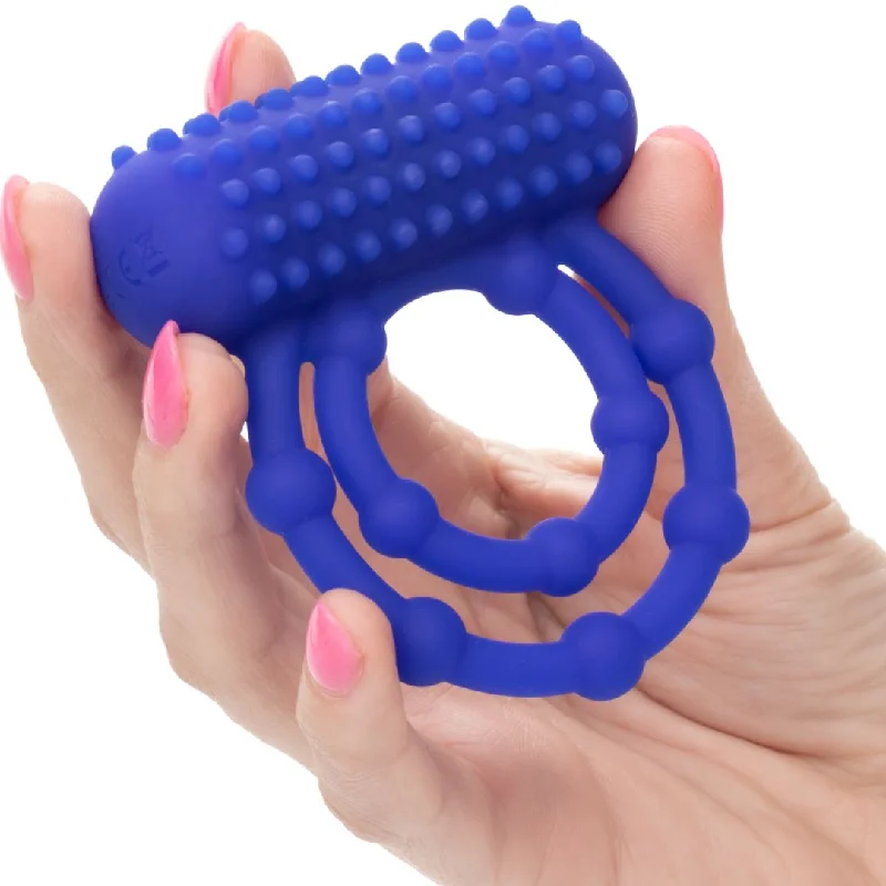 cock ring medical guide reviews-Maximus 10 Bead Vibrating Beginner Cock Ring for Couples - Blue