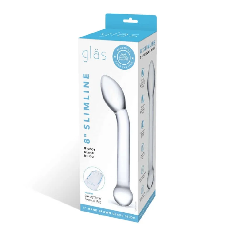 dildo portability qualities-8-inch Slimline G-Spot Glass Dildo by Glas: Handcrafted for Precision Pleasure