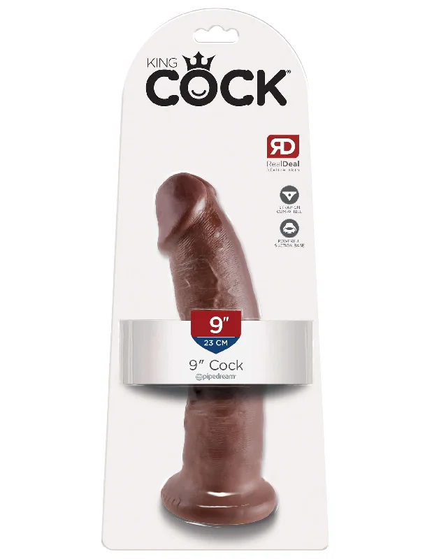 dildo customization enhancements-King Cock 9-Inch Realistic Brown Dildo - Your Ultimate Fantasy