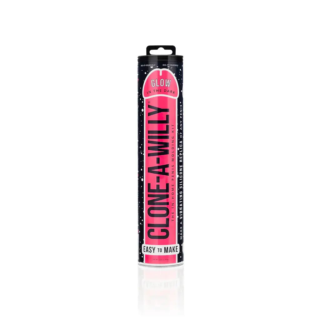 dildo battery tools-Clone-A-Willy Hot Pink Glow In The Dark Vibrating Silicone Dildo Kit