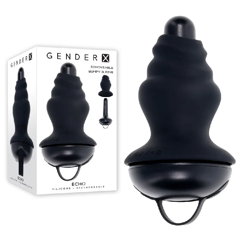 anal toys with unique patterns-Gender X ECHO -  15.3 cm USB Rechargeable Butt Plug