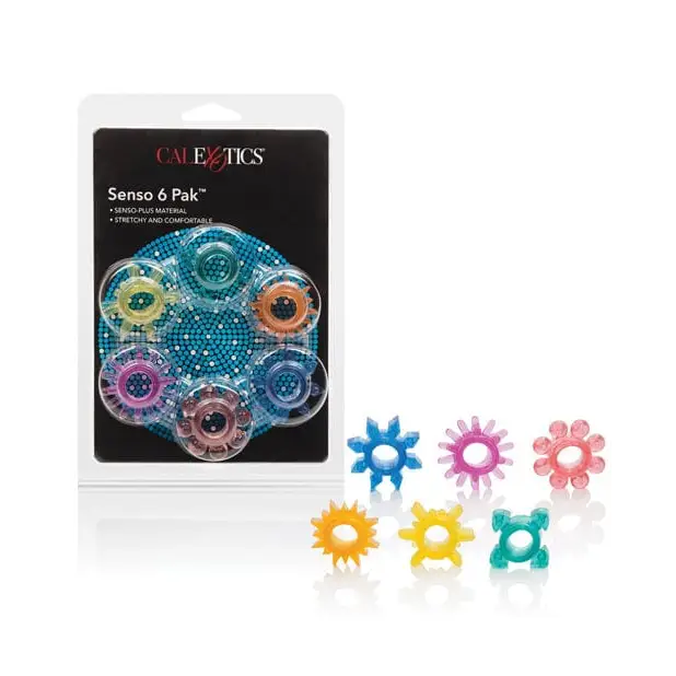 cock ring size tips solutions-Senso 6 Pack Rings - Assorted Colors